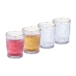 Relaxdays Vintage Trinkgläser 4er Set 300 ml