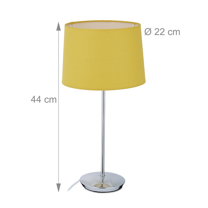 Relaxdays Tischlampe mit Stoffschirm