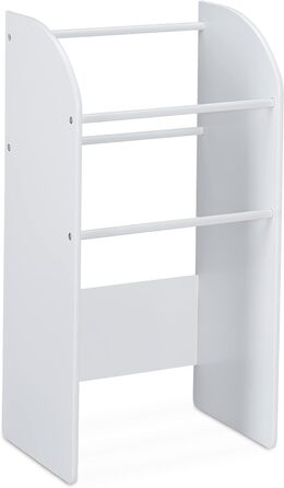 Relaxdays Kinderregal mit 3 Boxen, Monster-Motiv, Kiste mit Rollen, HBT: 80,5x42,5x30 cm, schmales Spielzeugregal, weiß, 10037514_0