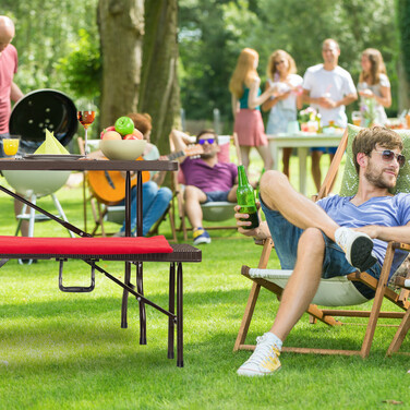 Relaxdays Klappbarer Gartentisch Holzoptik