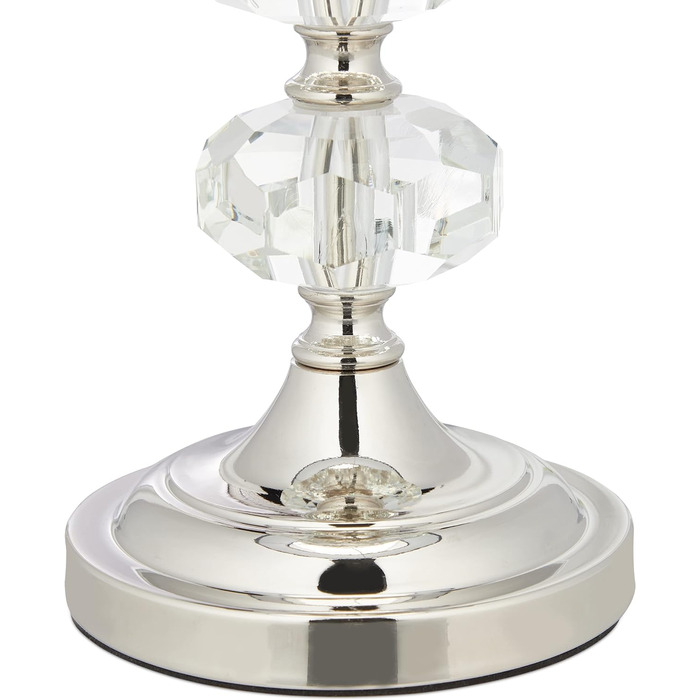 Relaxdays Tischlampe, Samt und Kristall, HxD: 47 x 26 cm, E14-Fassung, Nachttischlampe, indirekte Beleuchtung, grün