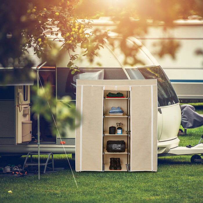 Relaxdays Stoffkleiderschrank XXL mit 9 Böden