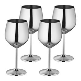 Relaxdays Weingläser Edelstahl 4er Set