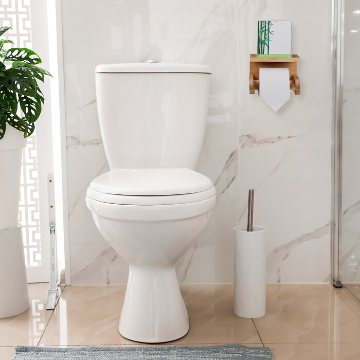 Relaxdays Bambus Toilettenpapierhalter mit Ablage