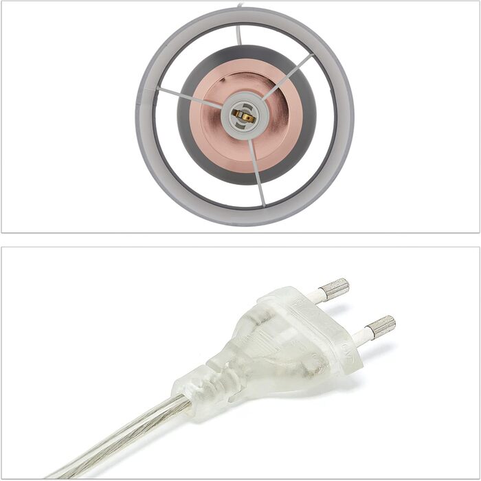 Relaxdays Nachttischlampe Touch dimmbar, moderne Touch Lampe, 3 Stufen, E14, Tischlampe, HxD: 32,5 x 18 cm, grau-kupfer