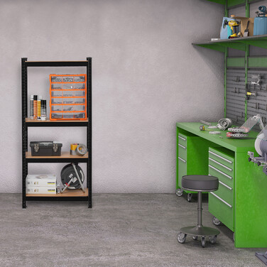 Relaxdays Schwerlastregal 150 cm schwarz