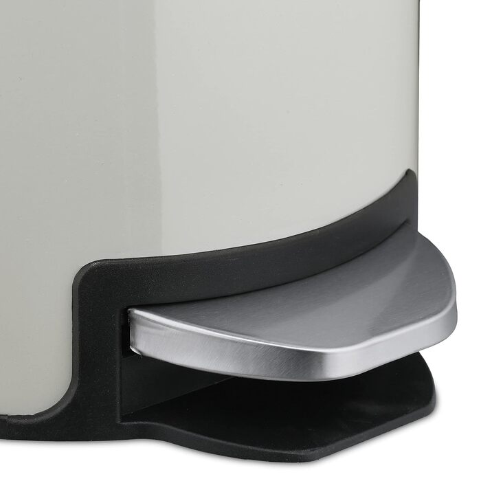Relaxdays Kosmetikeimer 3 Liter, Treteimer mit Absenkautomatik, entnehmbarer Inneneimer, kleiner Mülleimer Bad, hellgrau