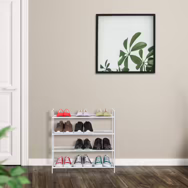 Relaxdays Stapelbares Schuhregal 4 Ebenen