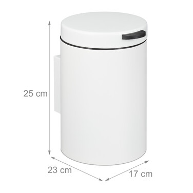 Relaxdays Kosmetikeimer Wandmontage 3 Liter