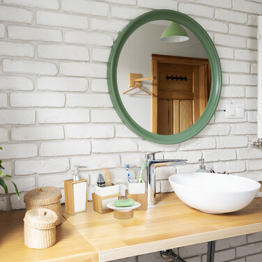 Relaxdays Badezimmer Set aus Bambus und Keramik