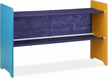 Relaxdays Kinderregal mit 9 Stoffboxen, Monster Design, HxBxT: 70 x 92,5 30 cm, Spielzeugregal fürs Kinderzimmer, bunt, Dunkelblau, Türkis, Orange