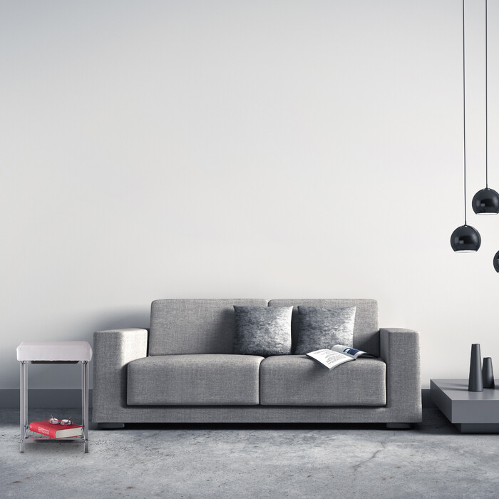 Relaxdays Gepolsterter Hocker mit Ablage Weiß