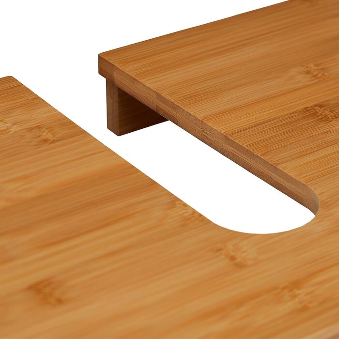 Relaxdays Waschbeckenunterschrank LAMELL, 2 Türen, Bambus & MDF, 60x67x30 cm, natur