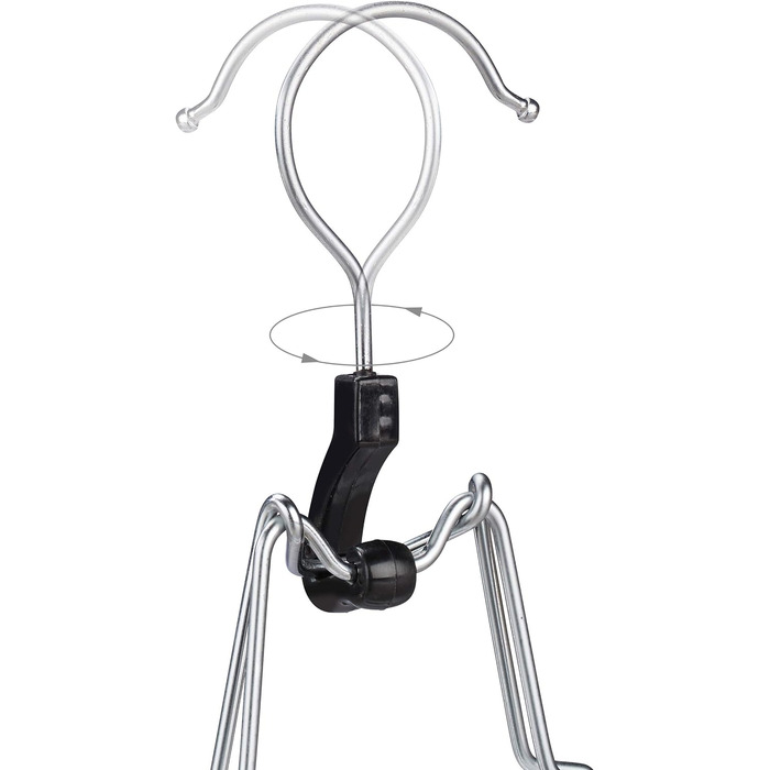 Relaxdays Hosenspanner Holz, 12 Stk., 360° drehbarer Haken, Filzschutz, HBT: 17x25x2,3cm, Kleiderbügel Hose, weiß