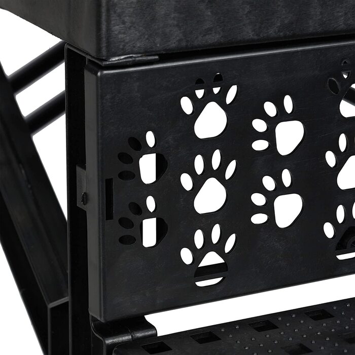 Relaxdays Hundetreppe 3 Stufen, kleine & große Hunde, Bett & Couch, Stoffbezug, Tiertreppe innen, HBT 30x35x45 cm, (beige, 30 x 35 x 45 cm)