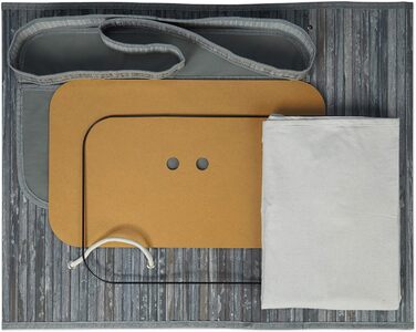 Relaxdays Wäschekorb Bambus, rechteckiger Wäschesortierer, 2 Fächer, Klappdeckel, faltbar, 95 l, (Grau)