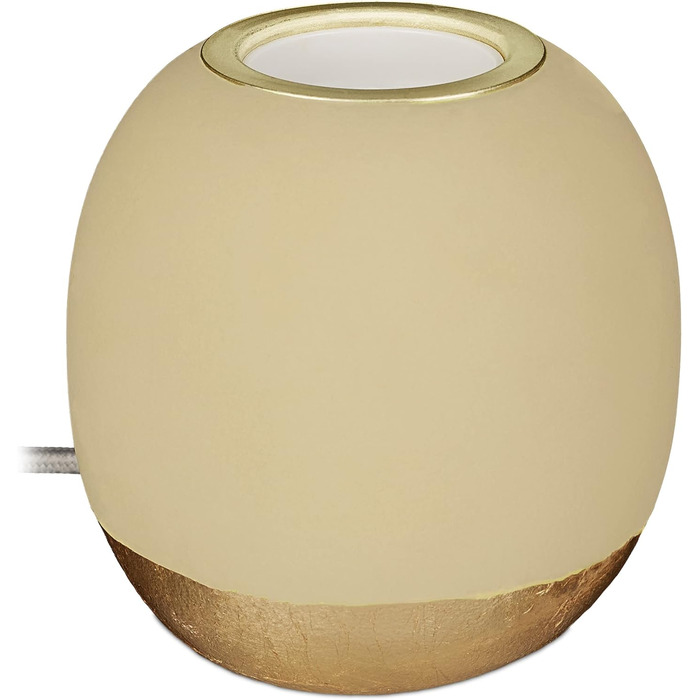 Relaxdays Dekoleuchte Beton, Tischlampe ohne Schirm, HxD 9 x 9 cm, E27 Fassung, langes Kabel, runde Betonlampe, (Grün)