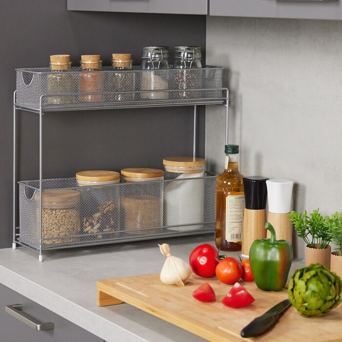 Relaxdays Metall Küchenschrank Organizer