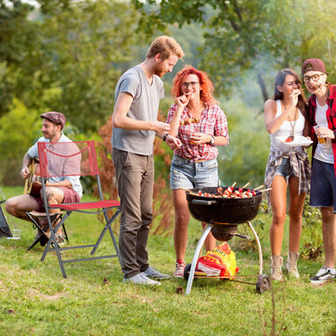 Relaxdays Klappbarer Gartenstuhl 2er Set rot