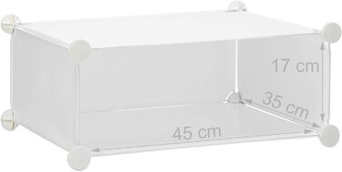 Relaxdays Schuhschrank mit 10 Fächern, Schuhregal groß, Steckregal Kunststoff, DIY, HxBxT ca. 90 x 94 x 37 cm, weiß