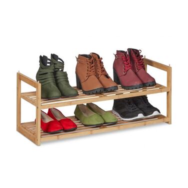 Relaxdays Bambus Schuhregal stapelbar