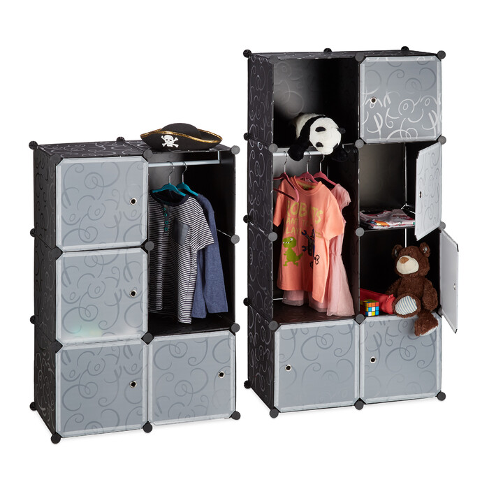 Relaxdays Kleiderschrank Stecksystem 12 Fächer