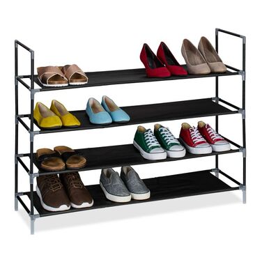 Relaxdays Schuhregal mit Stoffebenen 1 m