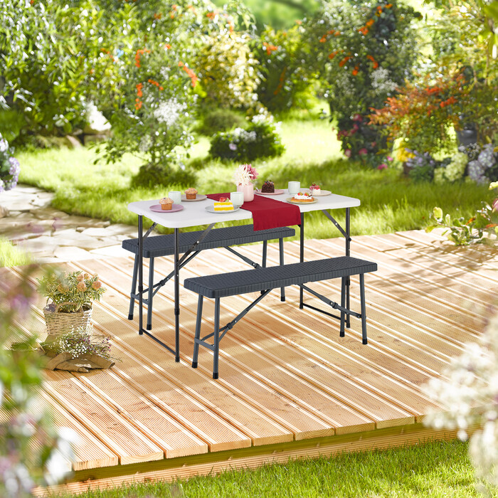 Relaxdays 2er Set Bierbank 102 cm