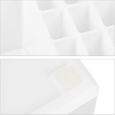 Relaxdays 2 x Make Up Organizer klein, 2-teilige Schminkaufbewahrung mit 3 Schubladen, stapelbares Kosmetikregal, weiß