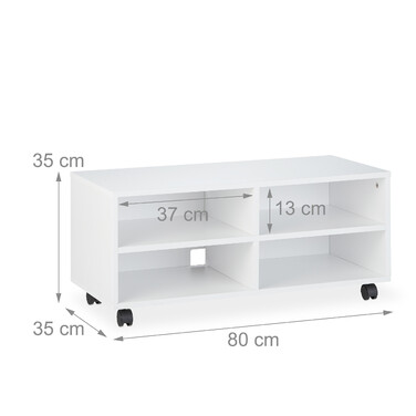 Relaxdays TV Board mit 4 Fächern rollbar