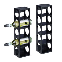 Relaxdays Schwarzes Weinregal im 2er Set
