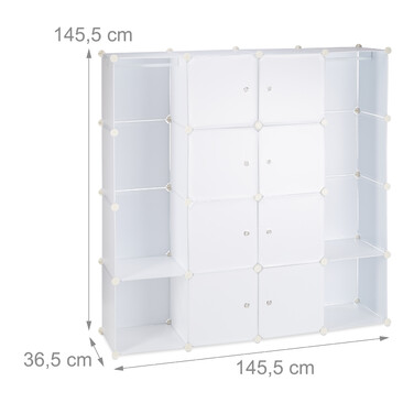 Relaxdays Kleiderschrank Stecksystem 12 Fächer