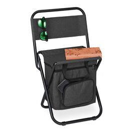 Relaxdays Schwarzer Campinghocker mit Lehne