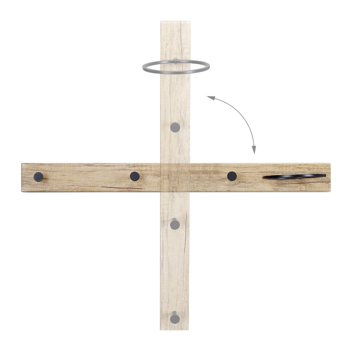 Relaxdays Garderobenleiste mit Schalring