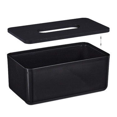 Relaxdays Tücherbox mit Bambusdeckel