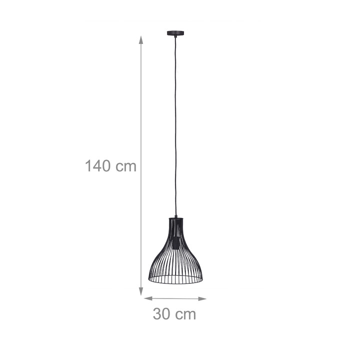 Relaxdays Vintage Pendelleuchte schwarz