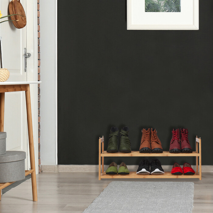 Relaxdays Bambus Schuhregal stapelbar