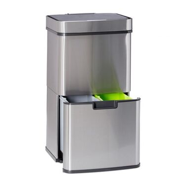 Relaxdays Mülltrennsystem 3-fach mit Sensor