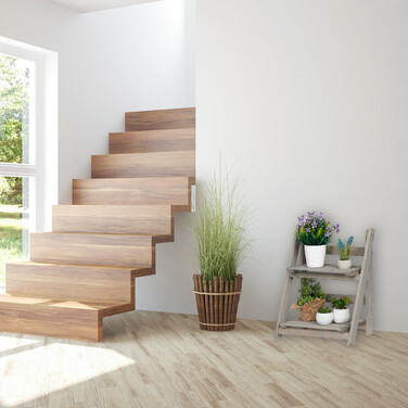 Relaxdays Blumentreppe Holz grau