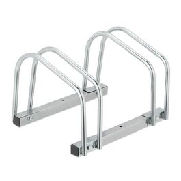 Relaxdays Silberner Fahrradständer für 2 Fahrräder