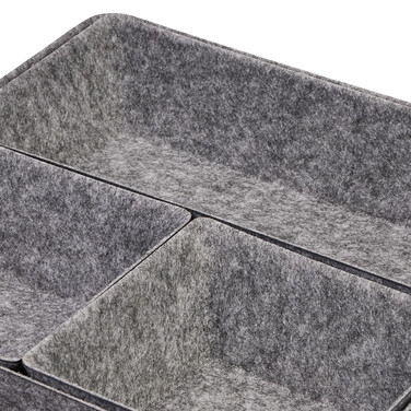 Relaxdays 4-teiliger Schubladen Organizer Filz