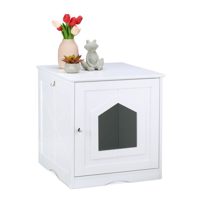 Relaxdays Katzenschrank weiß