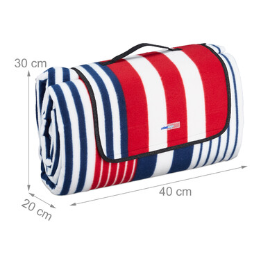 Relaxdays XXL Picknickdecke 200x300 cm gestreift