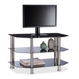 Relaxdays Fernsehtisch Schwarzglas