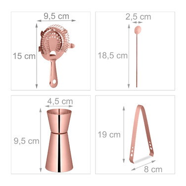 Relaxdays 5-teiliges Cocktail Shaker Set