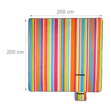 Relaxdays Picknickdecke bunte Streifen