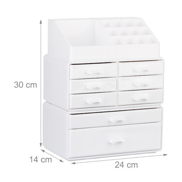 Relaxdays Make Up Organizer mit 8 Schubladen