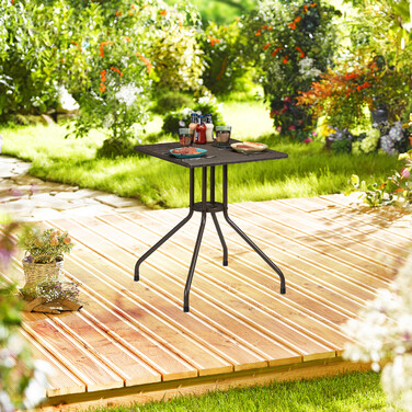 Relaxdays Gartentisch in brauner Holz-Optik
