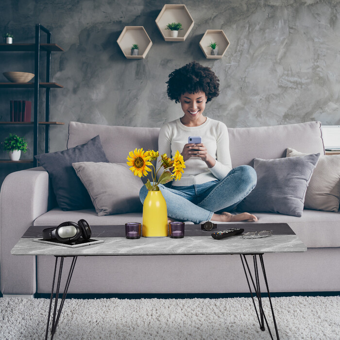 Relaxdays Couchtisch zweifarbig