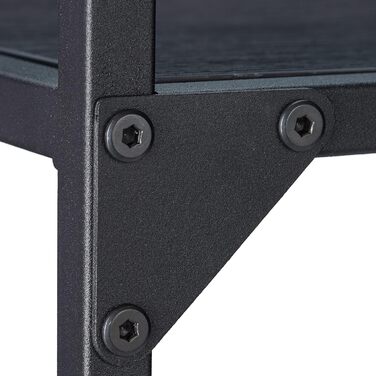 Relaxdays Konsolentisch, Glasplatte, Metallgestell, Ablage, 4 Beine, 70,5x110x30 cm, schwarz